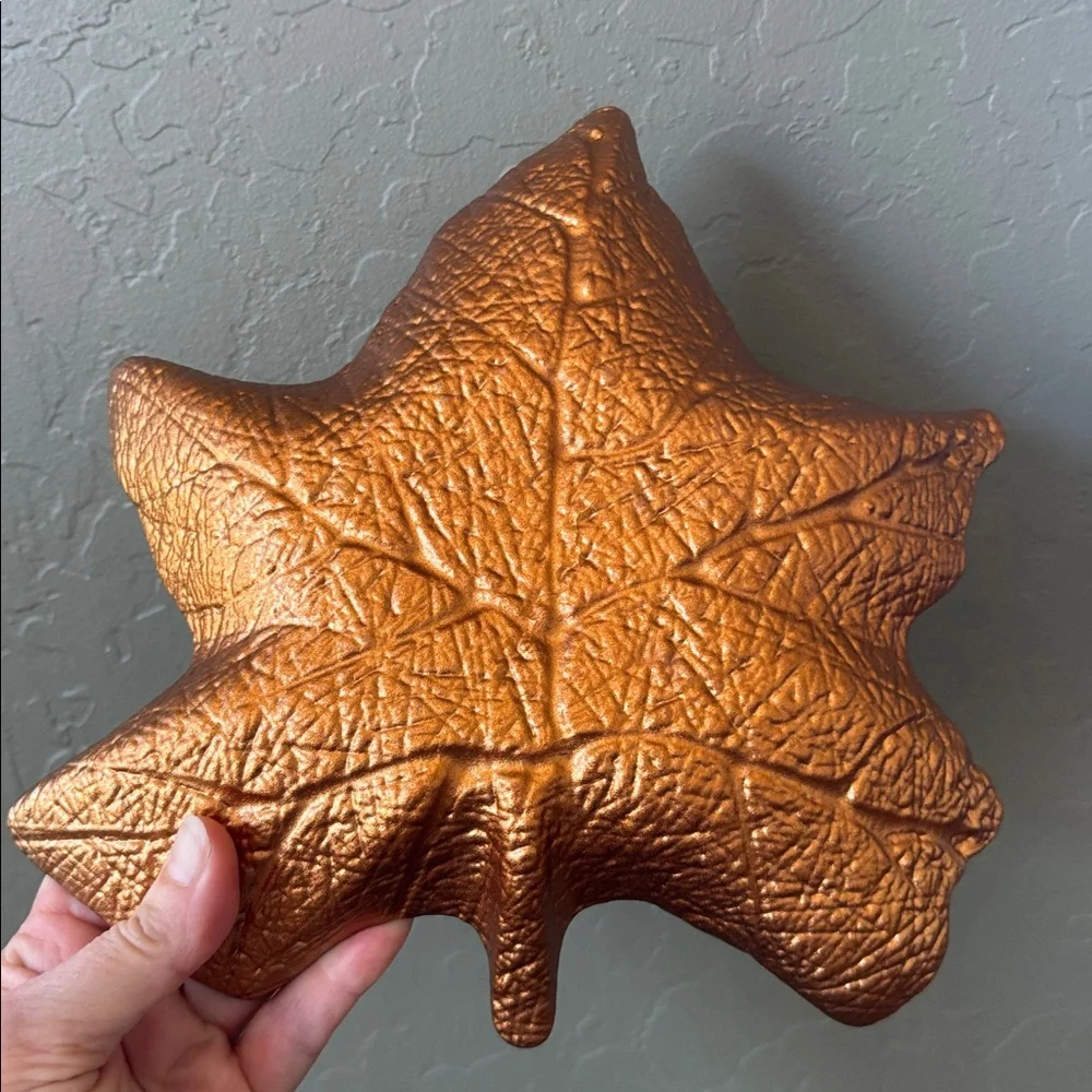 Foiled‎ Glass Autumn Fall Leaf Trays Decor (Set of 3)